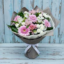 Букет цветов из:  Герберы, Альстромерии и Хризантемы в Брехово