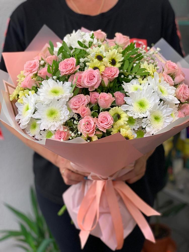 Букет цветов из: Розы и Хризантемы в Брехово