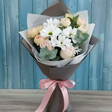 Букет цветов из:  Хризантемы и Розы в Брехово
