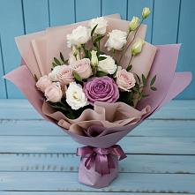 Букет цветов из:  Розы и Лизиантусы в Брехово