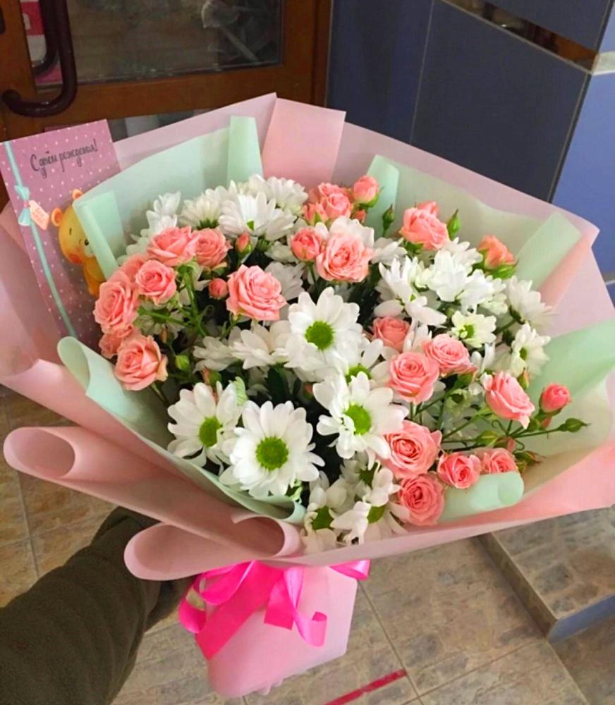 Букет цветов из: Розы и Хризантемы в Брехово