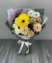 Букет цветов из:  Розы, Герберы и Хризантемы в Брехово