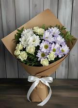 Букет цветов из:  Хризантемы и Розы в Брехово