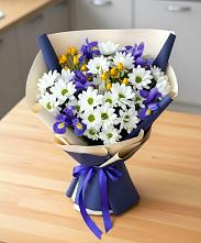 Букет цветов из:  Розы, Ирисы и Хризантемы в Брехово