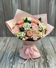 Букет цветов из:  Гвоздики, Розы и Хризантемы в Брехово