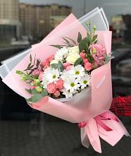 Букет цветов из:  Розы, Лизиантусы и Хризантемы в Брехово