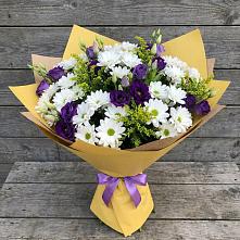 Букет цветов из:  Ирисы, Хризантемы и Ромашки в Брехово