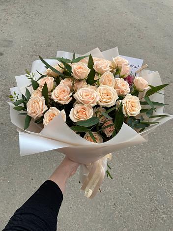 Букет Кремовые розы Латте в Брехово