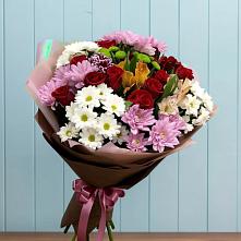 Букет цветов из:  Розы, Хризантемы и Альстромерии в Брехово