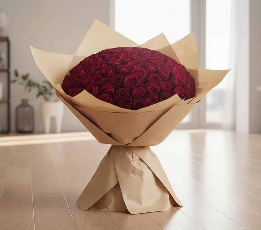 Букет 101 Красная роза в Брехово
