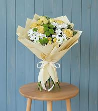 Букет цветов из:  Хризантемы и Розы в Брехово