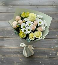 Букет цветов из:  Альстромерии, Розы и Хризантемы в Брехово
