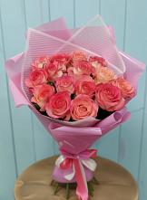 Букет 15 Розовых роз Равель в Брехово